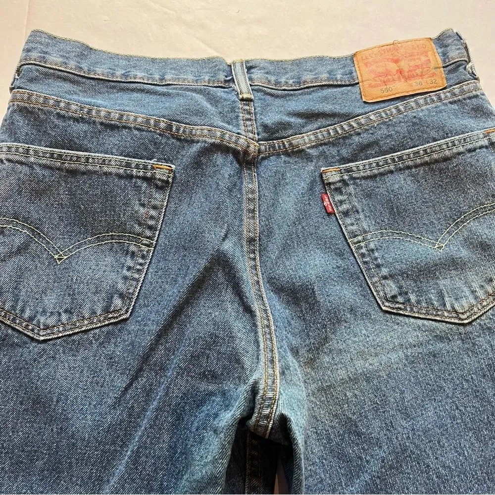 Levi's Men's Faded Blue Jeans 550 Size W36 L32